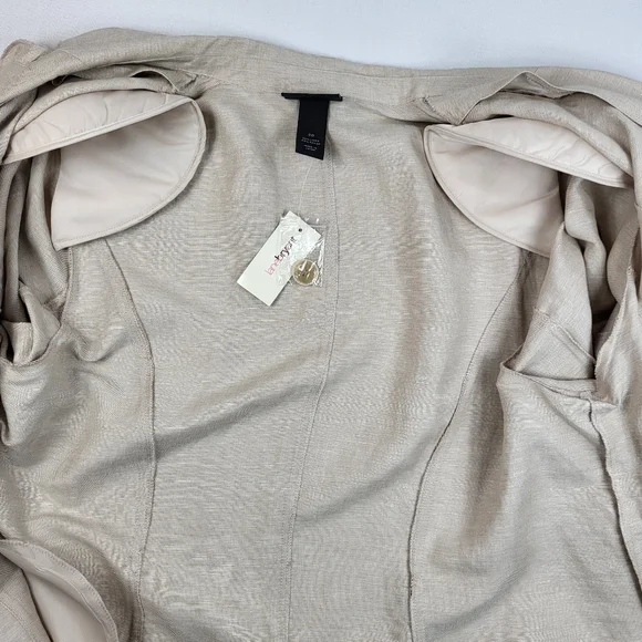 Lane Bryant Blazer JACKET Linen Blend Womens Size 20 Ruffle 3/4 Sleeves NWT - Picture 14 of 16